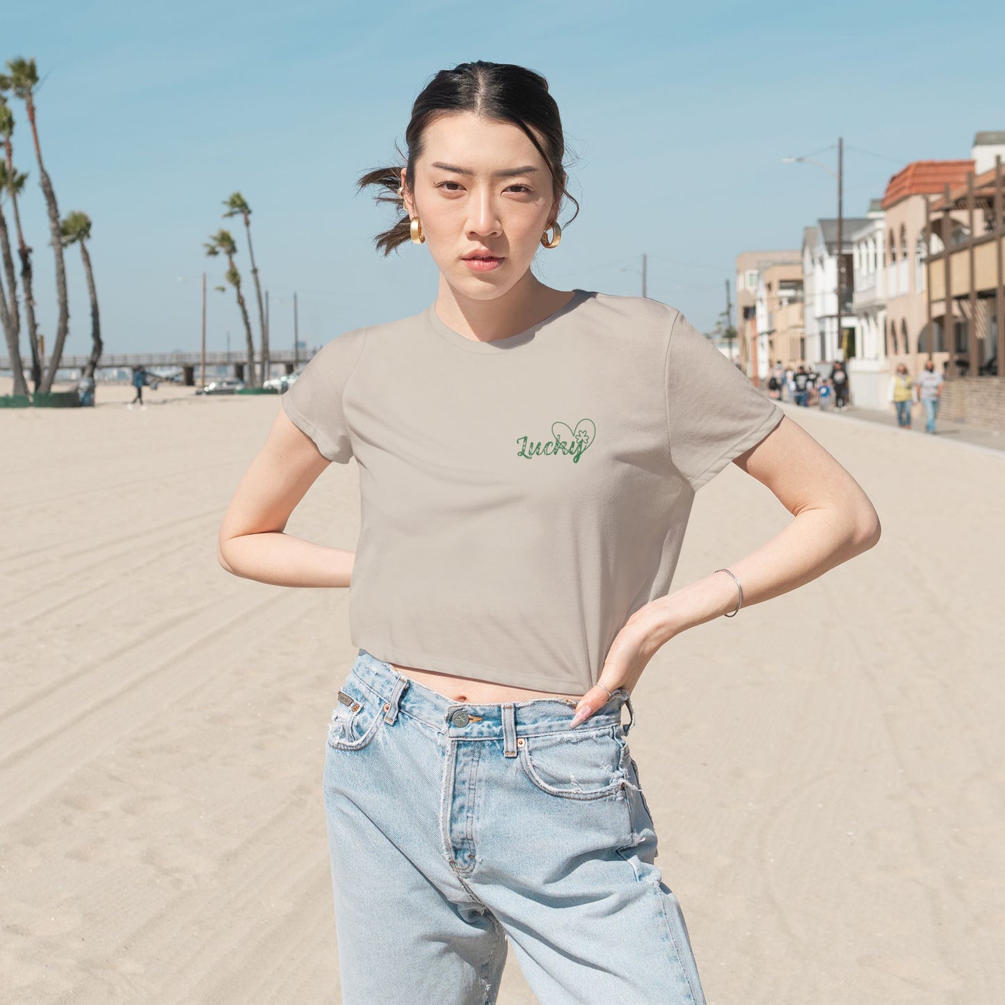 Women's Flowy Lucky Cropped Tee